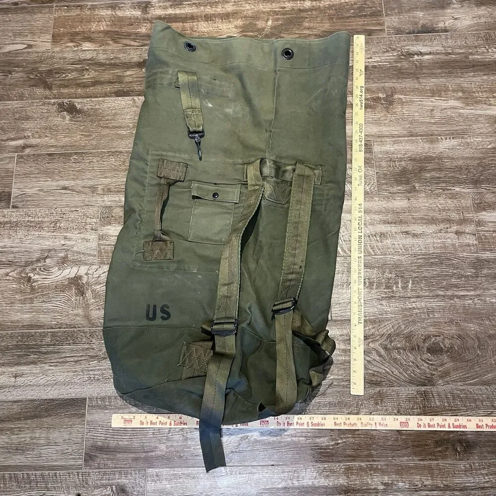 Vintage US Military Canvas Duffle Bag Olive Drab